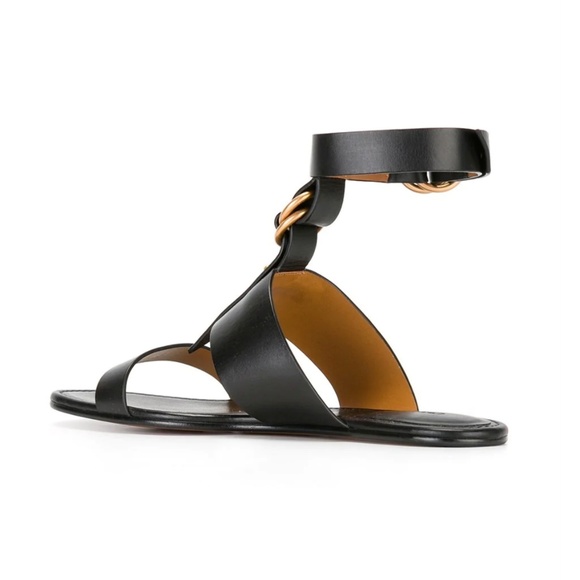 NEW Chloe Kingsley Black Leather Sandals EU 38.5 - Picture 3 of 4